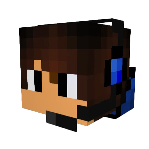 Shadowil Minecraft avatar head, 3D render