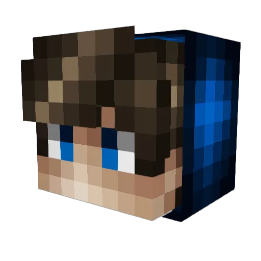 Shadowlega Minecraft avatar head, 3D render