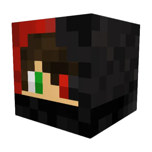 Shadowlet_ Minecraft avatar head, 3D render