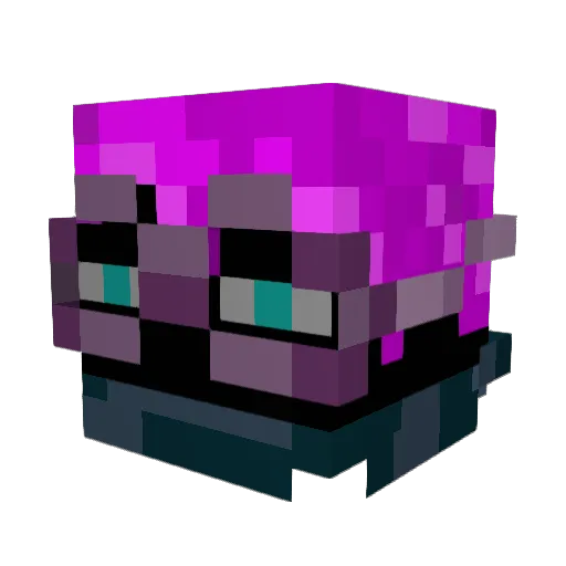 Shadowlotl Minecraft avatar head, 3D render