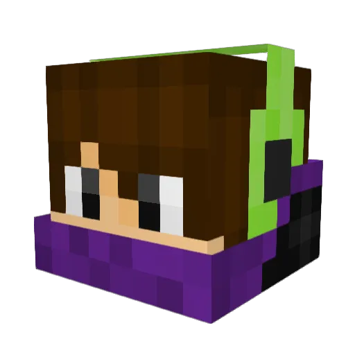 Shadowpuddles Minecraft avatar head, 3D render