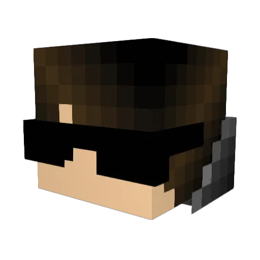 ShadowsX1 Minecraft avatar head, 3D render