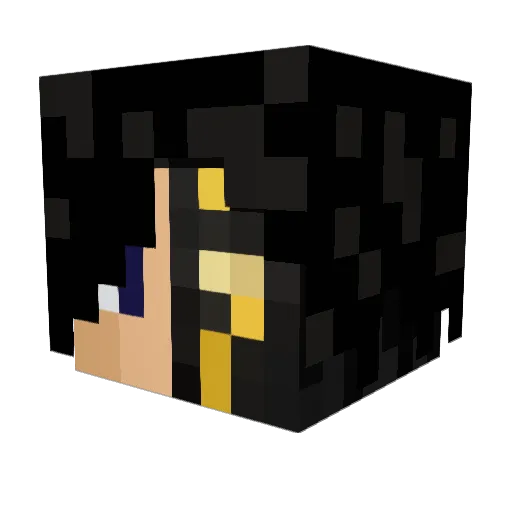 Shadows_Wolf_ Minecraft avatar head, 3D render