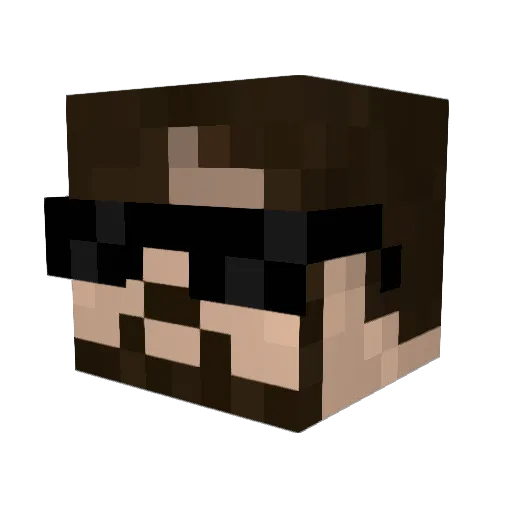 Shadowwheels Minecraft avatar head, 3D render