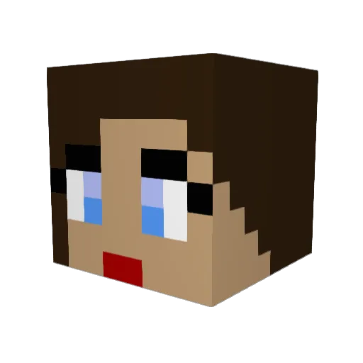 Shadowyn Minecraft avatar head, 3D render