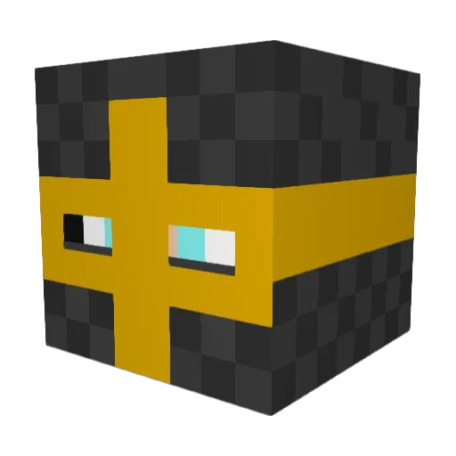 Shadowzi Minecraft avatar head, 3D render