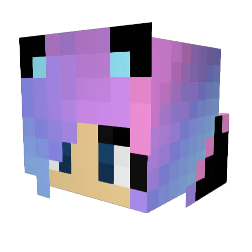 Shaebaby Minecraft avatar head, 3D render