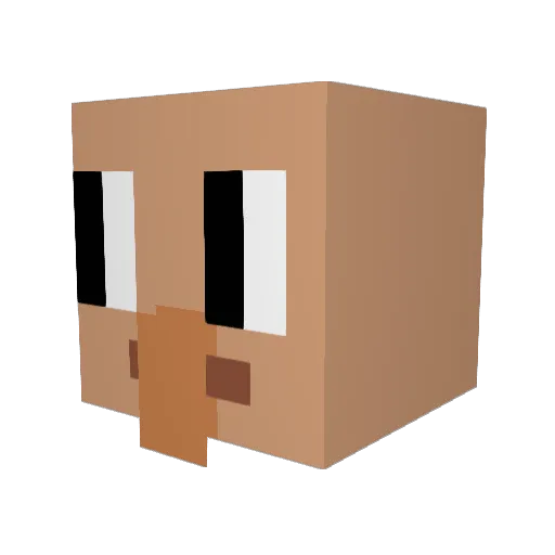 Shafdol Minecraft avatar head, 3D render