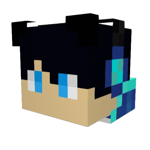 Shahinking Minecraft avatar head, 3D render