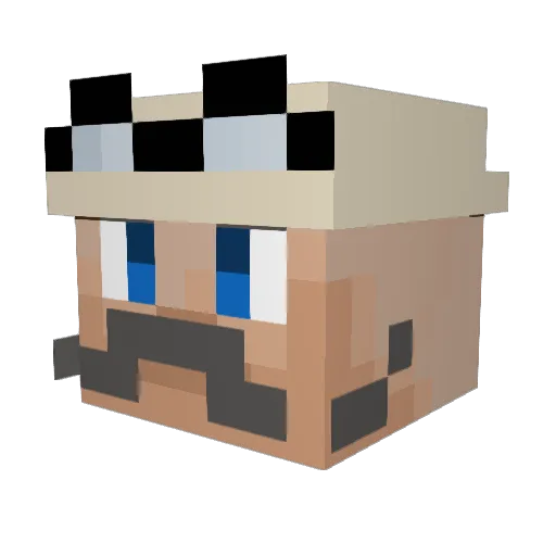 Shaiur Minecraft avatar head, 3D render