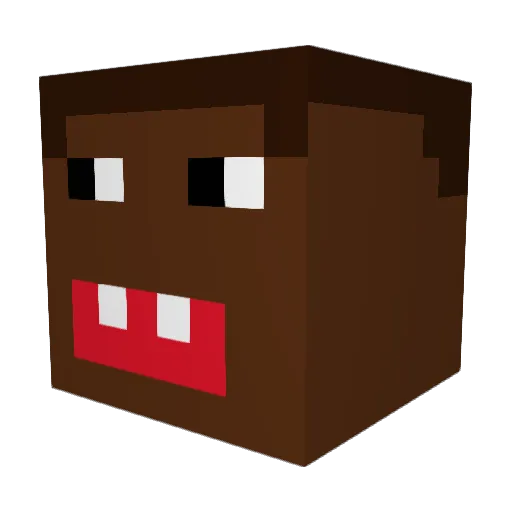 ShakProot Minecraft avatar head, 3D render