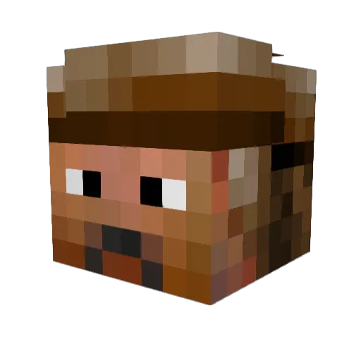 Shakewad Minecraft avatar head, 3D render