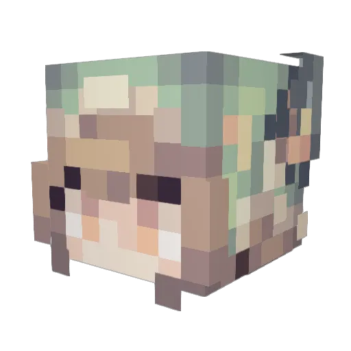 Shakiera Minecraft avatar head, 3D render