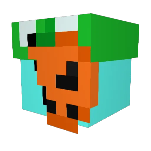 Shakizada Minecraft avatar head, 3D render