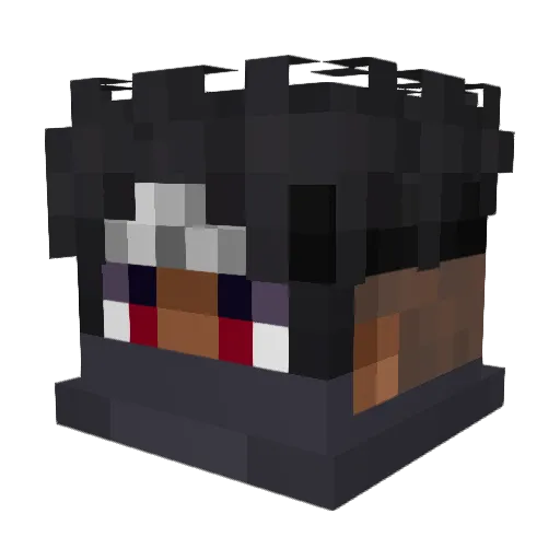 Shakrp Minecraft avatar head, 3D render