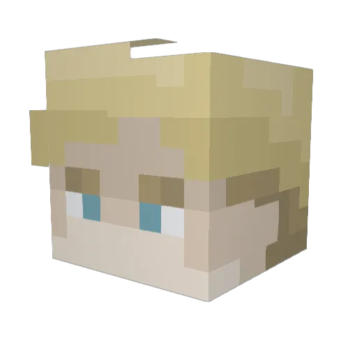 ShakutonASHES Minecraft avatar head, 3D render