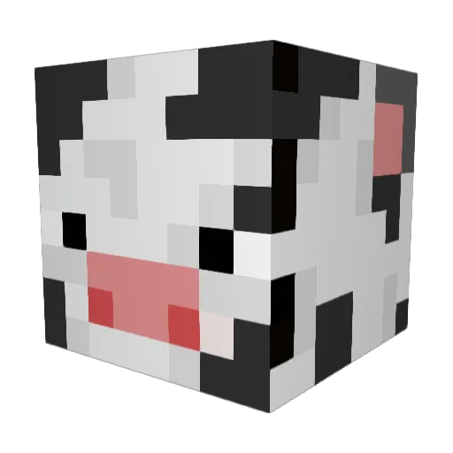 ShakyCow133 Minecraft avatar head, 3D render