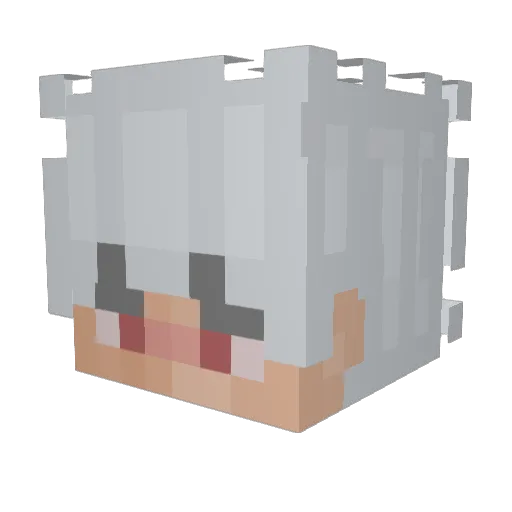 Shalah Minecraft avatar head, 3D render