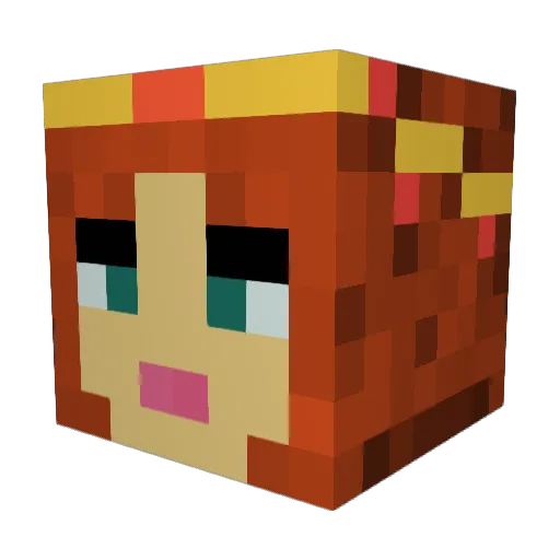 Shalethea Minecraft avatar head, 3D render
