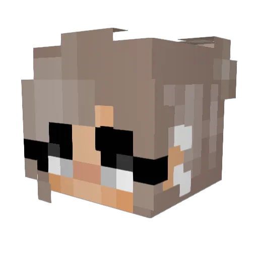 ShallyPuffXox Minecraft avatar head, 3D render