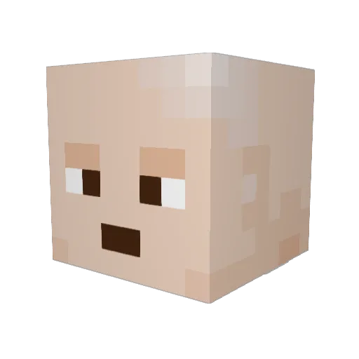 Shamashamashama Minecraft avatar head, 3D render