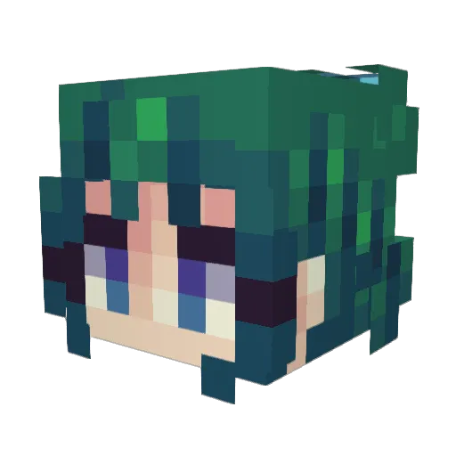 Shamicc Minecraft avatar head, 3D render