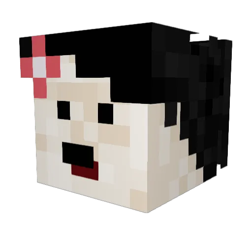 Shamid_Four Minecraft avatar head, 3D render