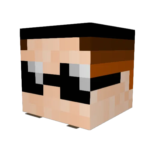 Shamnet Minecraft avatar head, 3D render