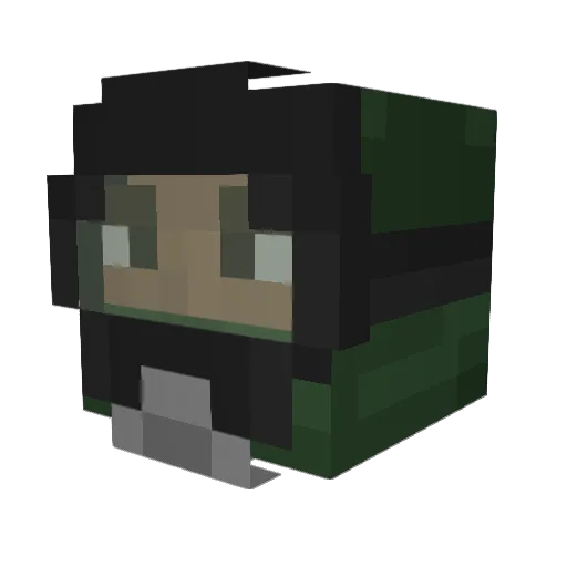 Shampoopoop Minecraft avatar head, 3D render