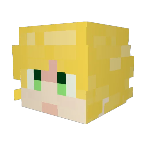 ShanLian Minecraft avatar head, 3D render