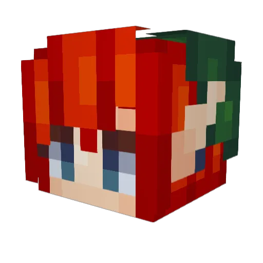 Shanaky Minecraft avatar head, 3D render