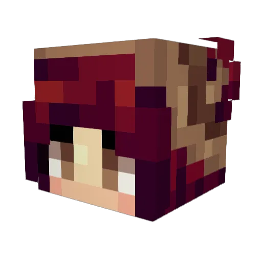 Shanamy Minecraft avatar head, 3D render