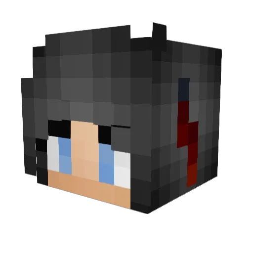 Shanbo Minecraft avatar head, 3D render