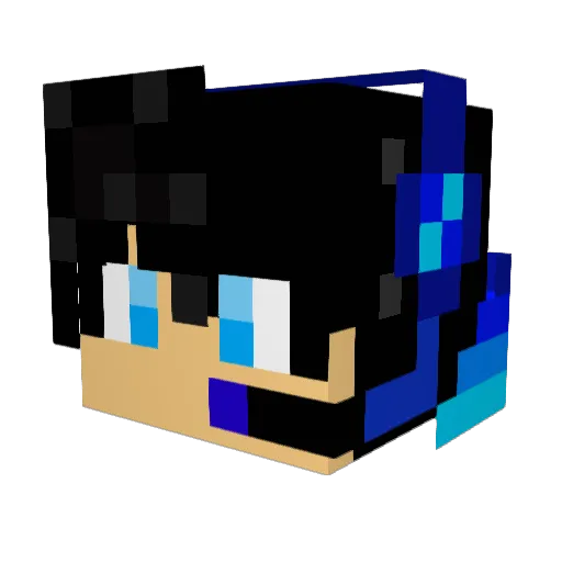 ShandowKing Minecraft avatar head, 3D render