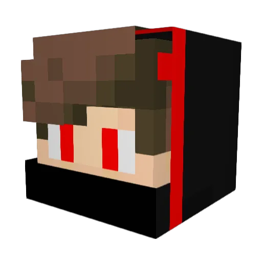 Shangain Minecraft avatar head, 3D render