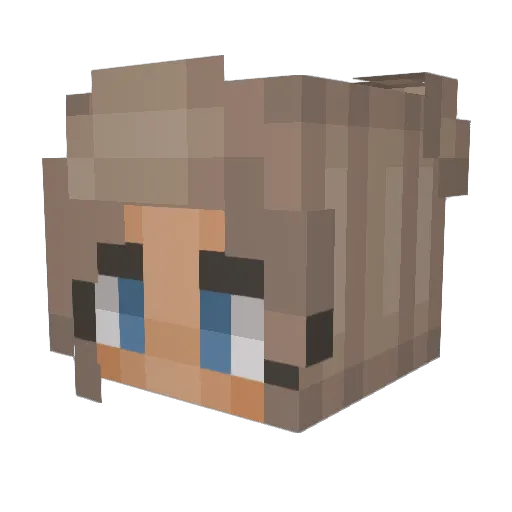 Shaniax Minecraft avatar head, 3D render