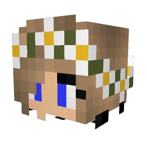 Shanit Minecraft avatar head, 3D render