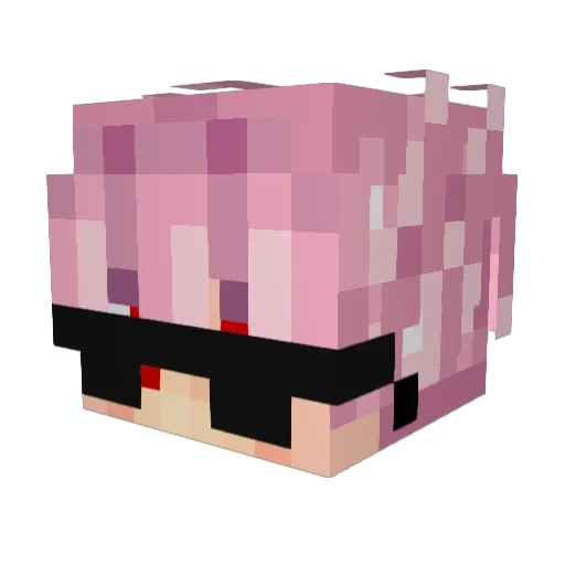 Shankks Minecraft avatar head, 3D render