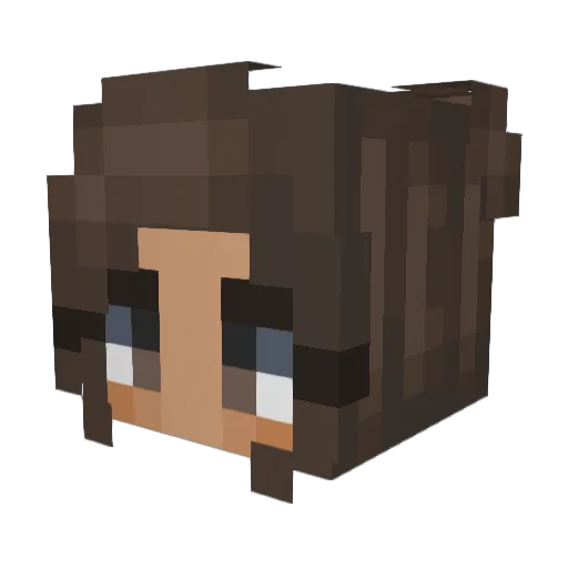 Shannna Minecraft avatar head, 3D render