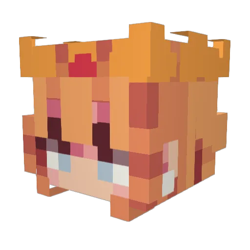 Shannnn Minecraft avatar head, 3D render