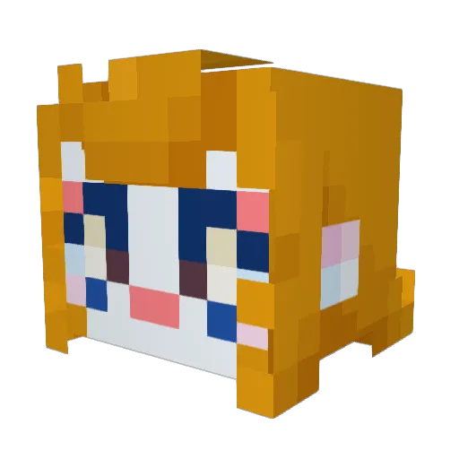 Shantimochi Minecraft avatar head, 3D render