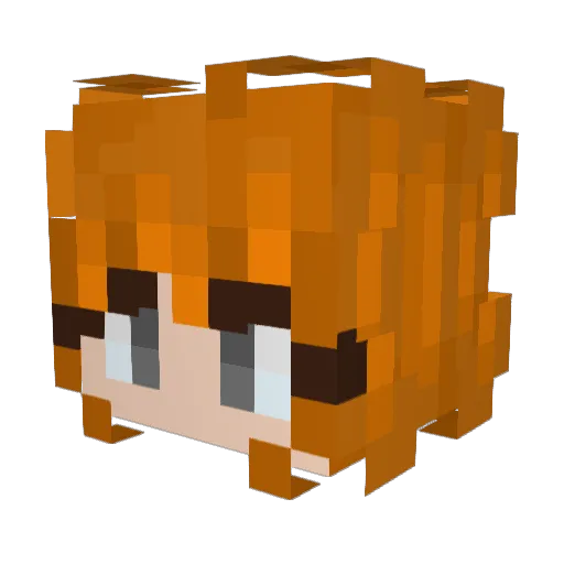 Shantune Minecraft avatar head, 3D render