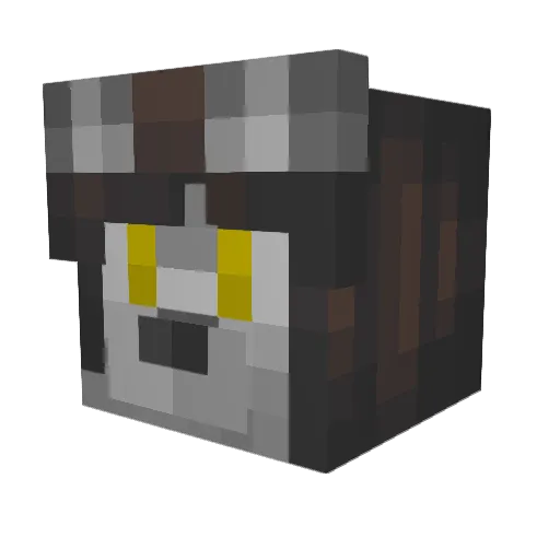 Shaoke Minecraft avatar head, 3D render