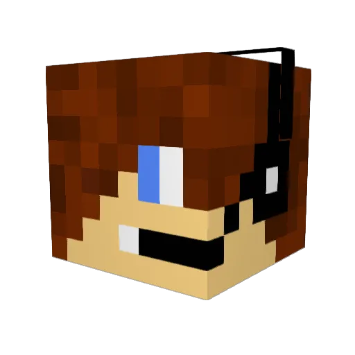 Sharano Minecraft avatar head, 3D render