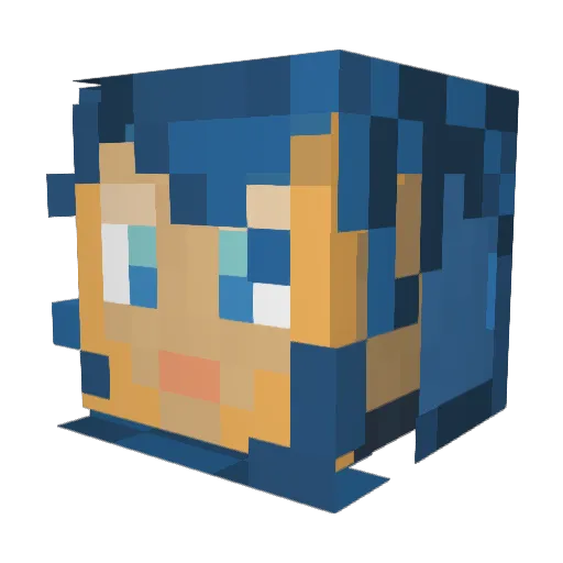 Shardna Minecraft avatar head, 3D render