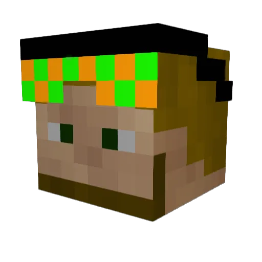 Shark Minecraft avatar head, 3D render