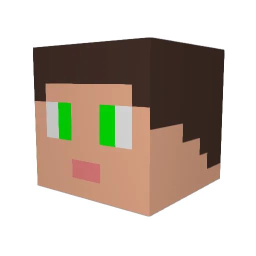 SharkAli Minecraft avatar head, 3D render