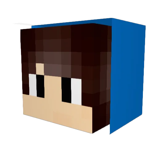 SharkBad Minecraft avatar head, 3D render