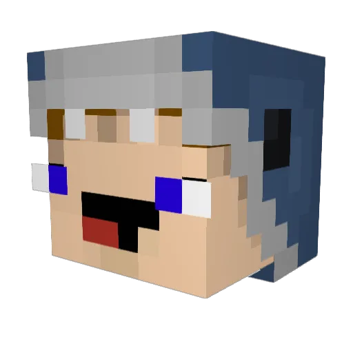 SharkDeep Minecraft avatar head, 3D render