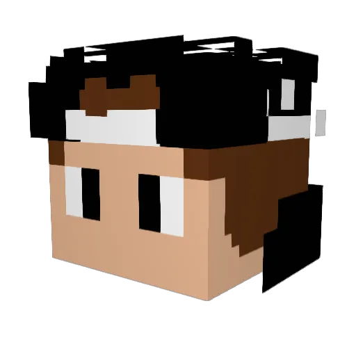 SharkGaming452 Minecraft avatar head, 3D render
